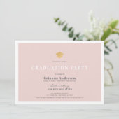 Invitation Parties scintillant d'or rose pâle Simple Graduati (Debout devant)