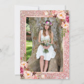 Invitation Parties scintillant d'or rose Pink Floral Graduati (Dos)