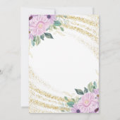 Invitation Parties scintillant d'or Rose pourpre Vingt-20e an (Dos)