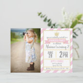 Invitation Parties scintillant d'or rose Princesse Anniversai (Debout devant)