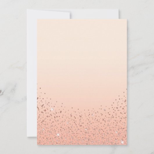 Invitation Parties scintillant d'or Rose princesse Confetti Q (Dos)