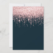 Invitation Parties scintillant d'or rose Quinceañera rose 15e (Dos)