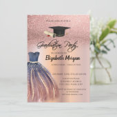 Invitation Parties scintillant d'or rose robe chic Grad Casqu (Debout devant)