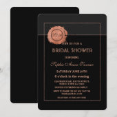 Invitation Parties scintillant d'or Rose romantique Fête des (Devant / Derrière)