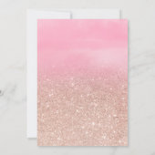 Invitation parties scintillant d'or rose rose aquarelle photo (Dos)