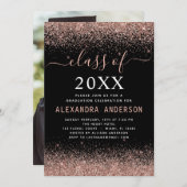 Invitation parties scintillant d'or rose rose rose 2022 (Devant / Derrière)