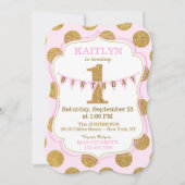 Invitation Parties scintillant d'or rose Sparkle Premier anni (Devant)
