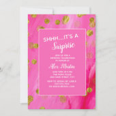 Invitation Parties scintillant d'or rose Surprise fête d'anni (Devant)