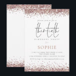 Invitation Parties scintillant d'or Rose tendance 30e fête d'<br><div class="desc">Parties scintillant d'or Rose tendance 30e anniversaire fête. Une bordure de parties scintillant rose en faux or est en haut de chaque côté. Le trentième est dans un élégant script informel et le reste du texte que vous pouvez facilement personnaliser.</div>
