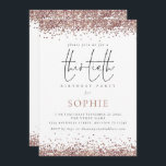 Invitation Parties scintillant d'or Rose tendance 30e fête d'<br><div class="desc">Parties scintillant d'or Rose tendance 30e anniversaire fête. Une bordure de parties scintillant rose en faux or est en haut de chaque côté. Le trentième est dans un élégant script informel et le reste du texte que vous pouvez facilement personnaliser.</div>