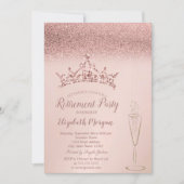 Invitation Parties scintillant d'or rose Tiara Vin de verre r (Devant)