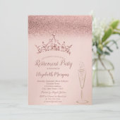 Invitation Parties scintillant d'or rose Tiara Vin de verre r (Debout devant)
