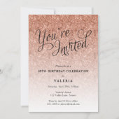 Invitation Parties scintillant d'or rose Vous êtes Invité Fêt (Devant)