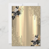 Invitation Parties scintillant d'or Roses noirs 30e anniversa (Dos)