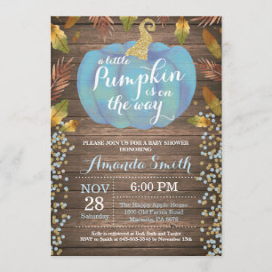 Invitation Parties scintillant d'or Russe Boy Citrouille Fall