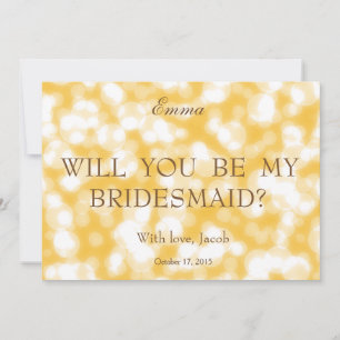 Invitation Parties scintillant D'Or Serez-Vous Ma Femme D'Acc