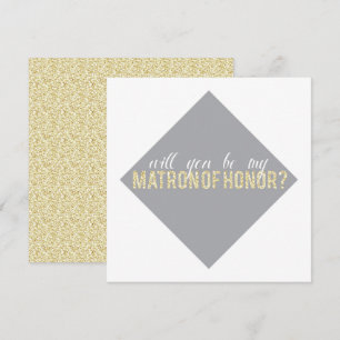 Invitation Parties scintillant d'or Serez-vous mon chef d'hon