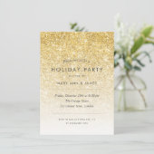Invitation Parties scintillant d'or simple Fête de vacances (Debout devant)