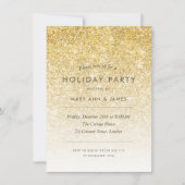 Invitation Parties scintillant d'or simple Fête de vacances (Devant)