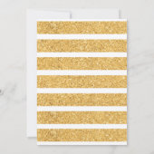 Invitation Parties scintillant d'or simple "Hello Quarty" fêt (Dos)