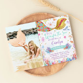 Invitation Parties scintillant D'Or|Sirène Sous La Mer Photo 