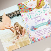 Invitation Parties scintillant D'Or|Sirène Sous La Mer Photo 