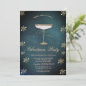 Invitation Parties scintillant d'or Snowflakes Champagne Glas (Debout devant)