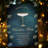 Invitation Parties scintillant d'or Snowflakes Champagne Glas