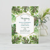 Invitation Parties scintillant d'or Sparkle Glam Tropical Feu (Debout devant)