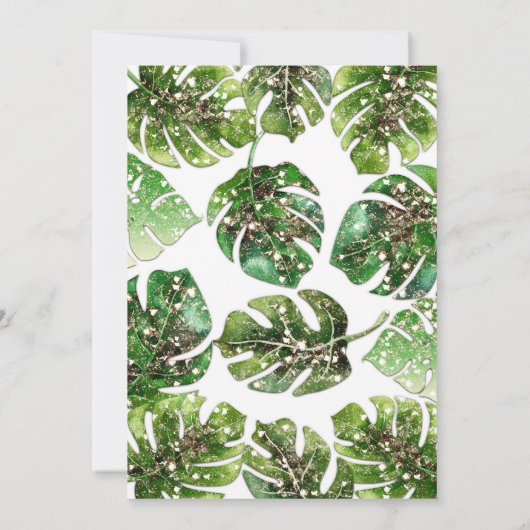 Invitation Parties scintillant d'or Sparkle Glam Tropical Feu (Dos)