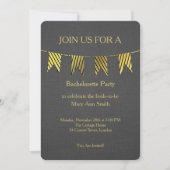 Invitation Parties scintillant d'or Sparkles Confetti Bachelo (Devant)