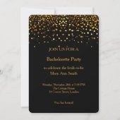 Invitation Parties scintillant d'or Sparkles Confetti Bachelo (Devant)