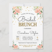 Invitation Parties scintillant d'or Spring Peony Brunch de ma (Devant)