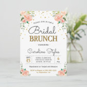 Invitation Parties scintillant d'or Spring Peony Brunch de ma (Debout devant)