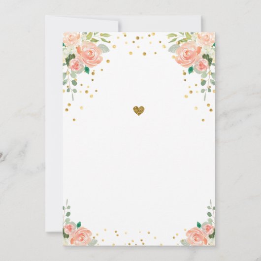 Invitation Parties scintillant d'or Spring Peony Brunch de ma (Dos)