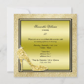Invitation Parties scintillant d'or Stiletto & Champagne Fabu (Dos)