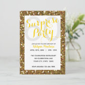 Invitation Parties scintillant d'or Surprise 60e anniversaire (Debout devant)