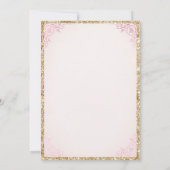 Invitation Parties scintillant d'or Tiara Pink Princess Baby (Dos)