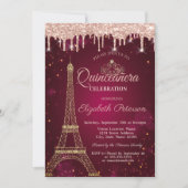 Invitation Parties scintillant d'or Tour Eiffel Tiara Drives  (Devant)