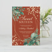 Invitation Parties scintillant d'or tropical aquarelle brun S (Debout devant)