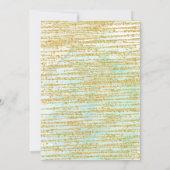 Invitation Parties scintillant d'or turquoise bulles & brasse (Dos)