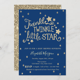 Invitation Parties scintillant d'or Twinkle Baby shower Littl