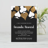 Invitation Parties scintillant d'or Vegas thème Bachelorette  (Debout devant)