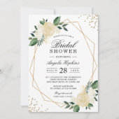 Invitation Parties scintillant d'or Verdure Fête des mariées (Devant)