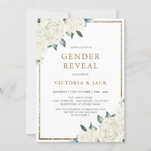 Invitation Parties scintillant d'or Verre Floral Verdure Sexe