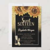 Invitation Parties scintillant d'or, Vin, Verre, Fleurs de so (Devant)