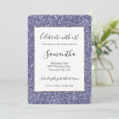 Invitation Parties scintillant d'or violet (Debout devant)