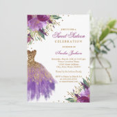 Invitation Parties scintillant d'or violet Amethyst robe Swee (Debout devant)