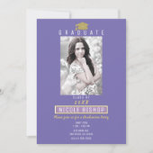 Invitation Parties scintillant d'or violet de marbre glam Par (Devant)