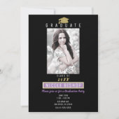 Invitation Parties scintillant d'or violet de marbre glam Par (Devant)